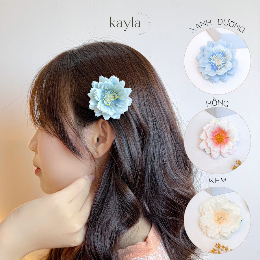 Kẹp Tóc Hoa Vải Tầng