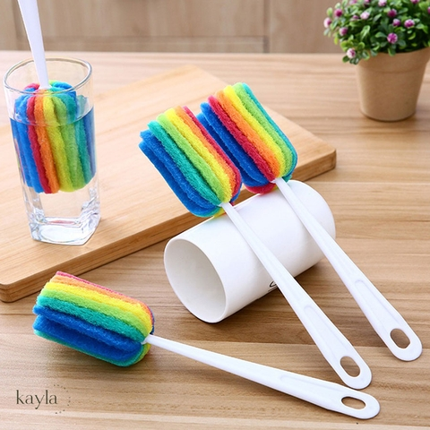 Dụng cụ rửa ly, bình sữa 7 sắc cầu vồng