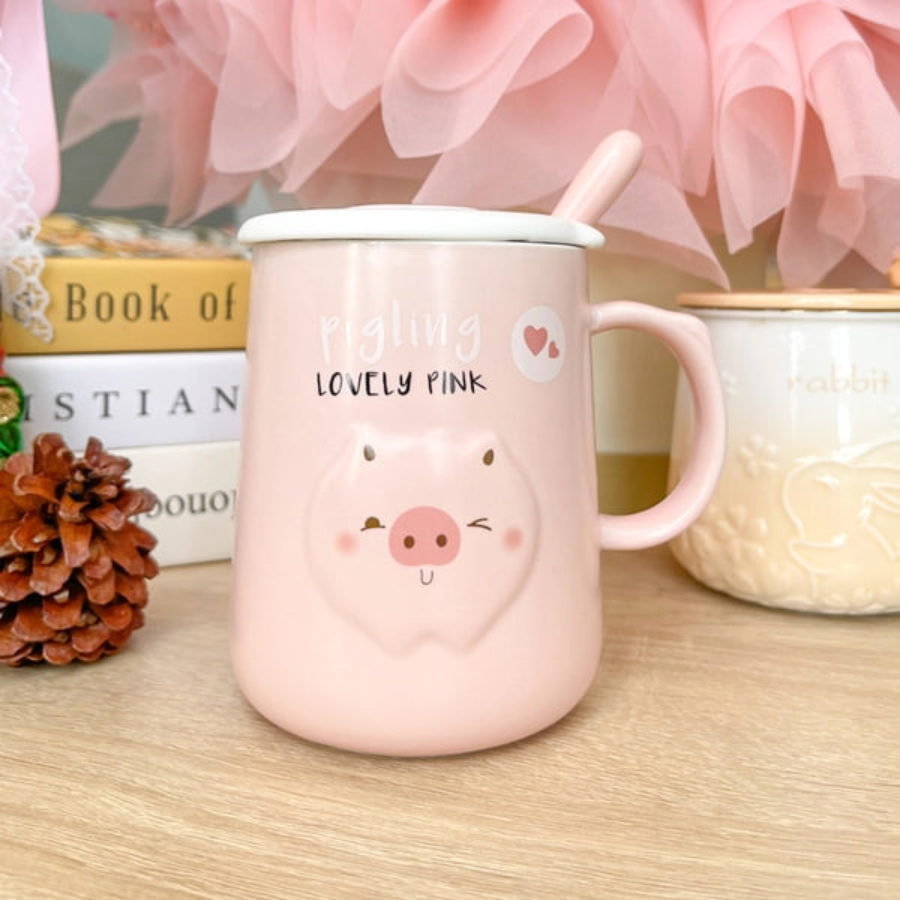 Ly Sứ Hình Chú Heo Hồng Dễ Thương