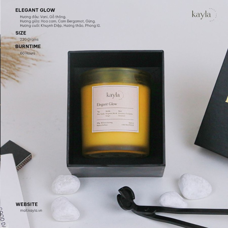 Nến Thơm Elegant Glow 220Gr- Hương Hoa Cỏ