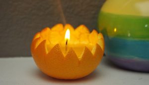 cách làm đèn nến thơm từ vỏ quýt