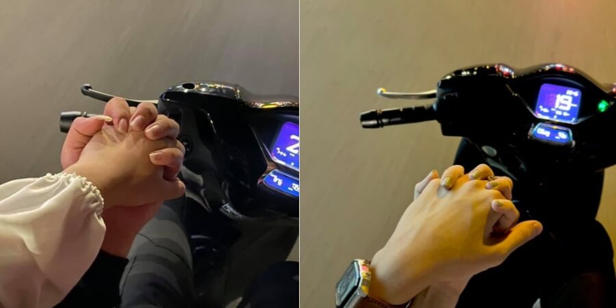 con gái oom eo con trai khi đi xe máy