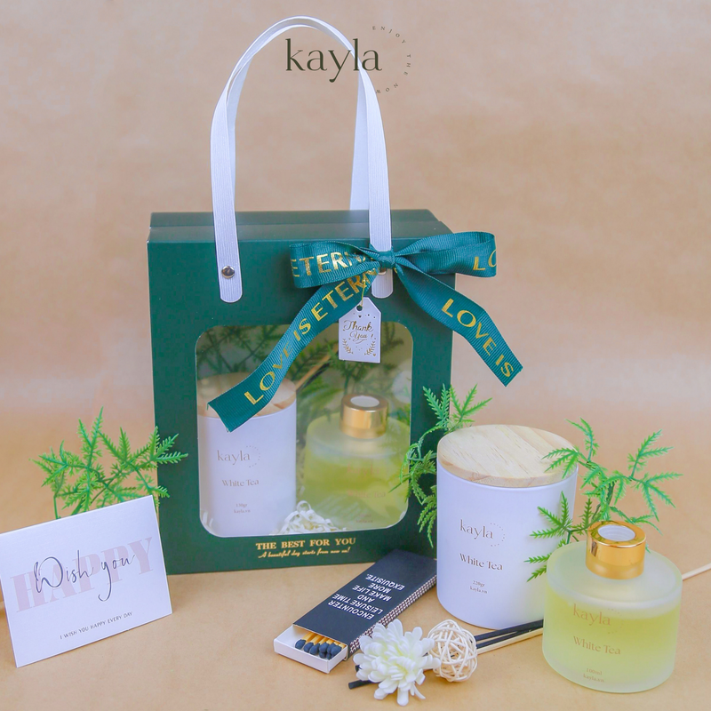 Set Quà Nến Thơm White Tea Trong Trẻo